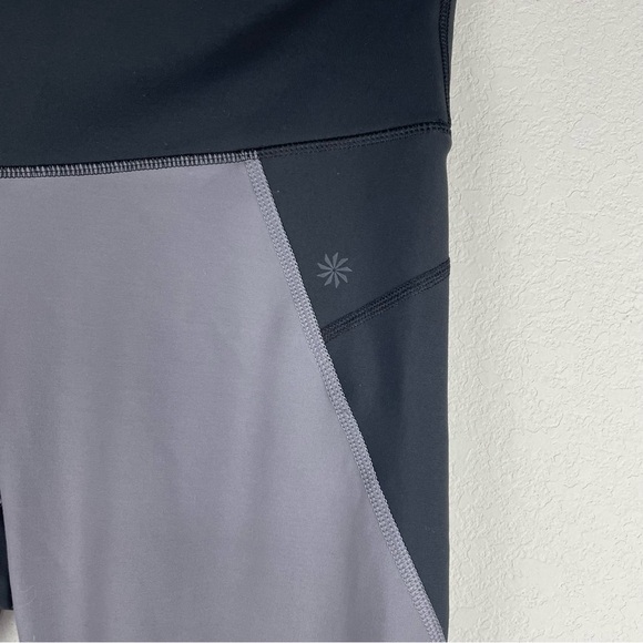 Athleta Black Gray Stealth Trucool 7/8 Perforated Athletic Tights Size Medium - Picture 5 of 10